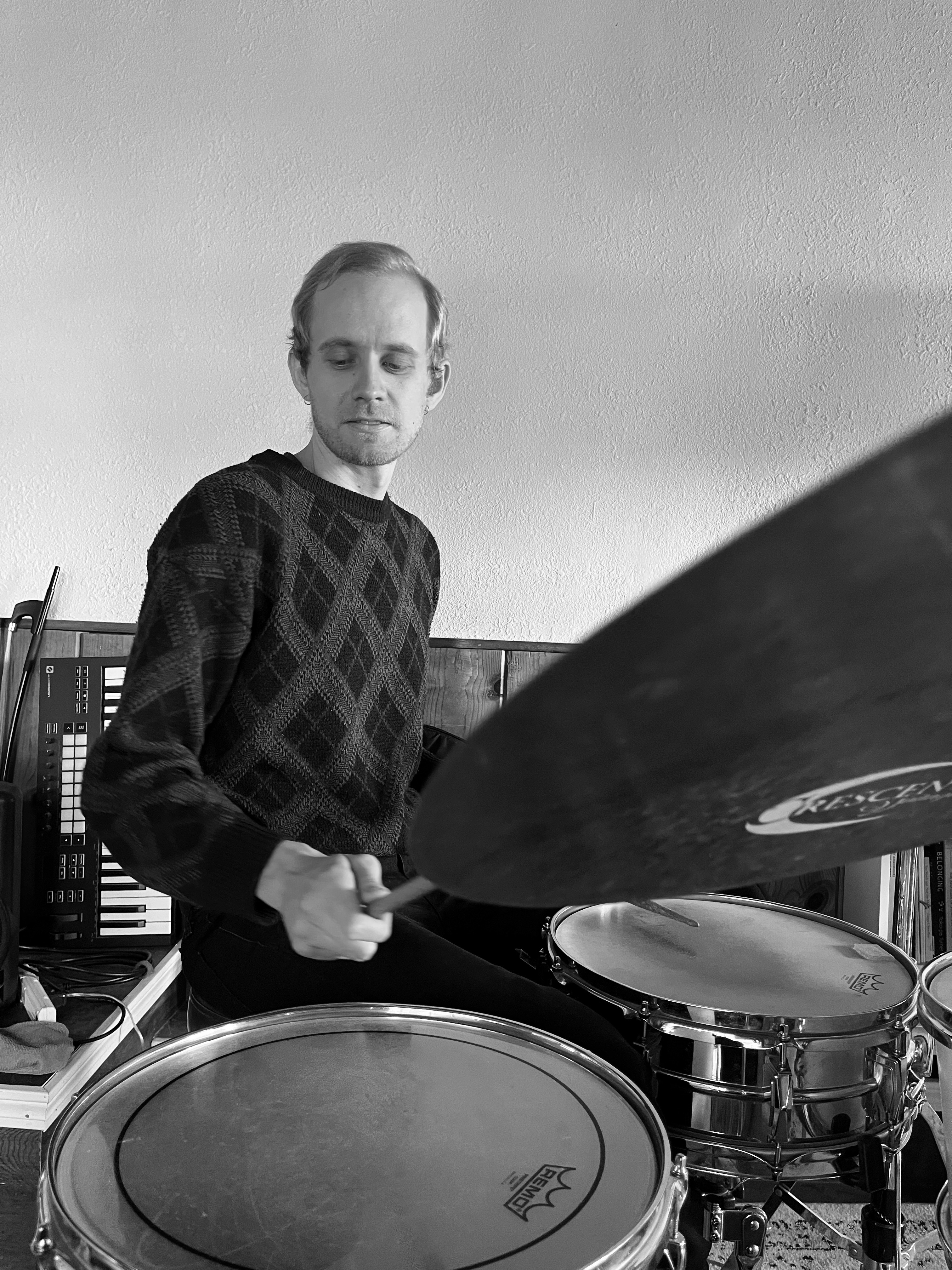 Ben sitting at the drums